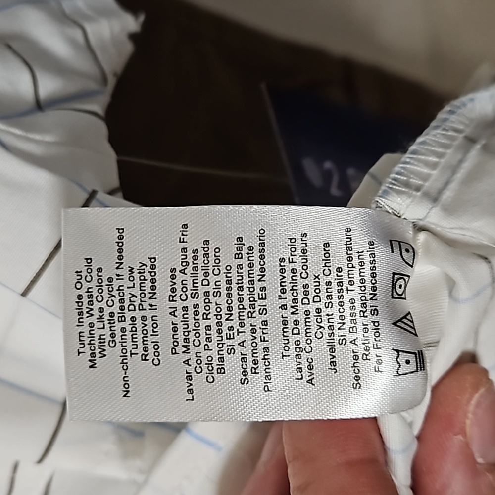 Freestyle 2 Piece Set White Button Down Blue Brown Stripe Sleeve Brown Cargo 5 - Picture 12 of 13